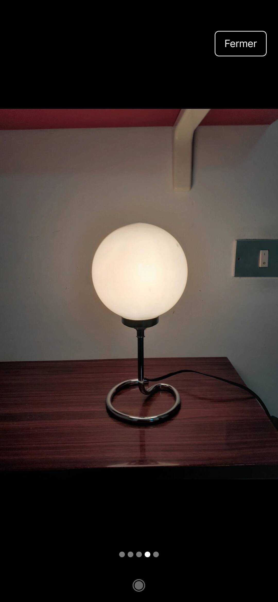 Lampe verre et métal