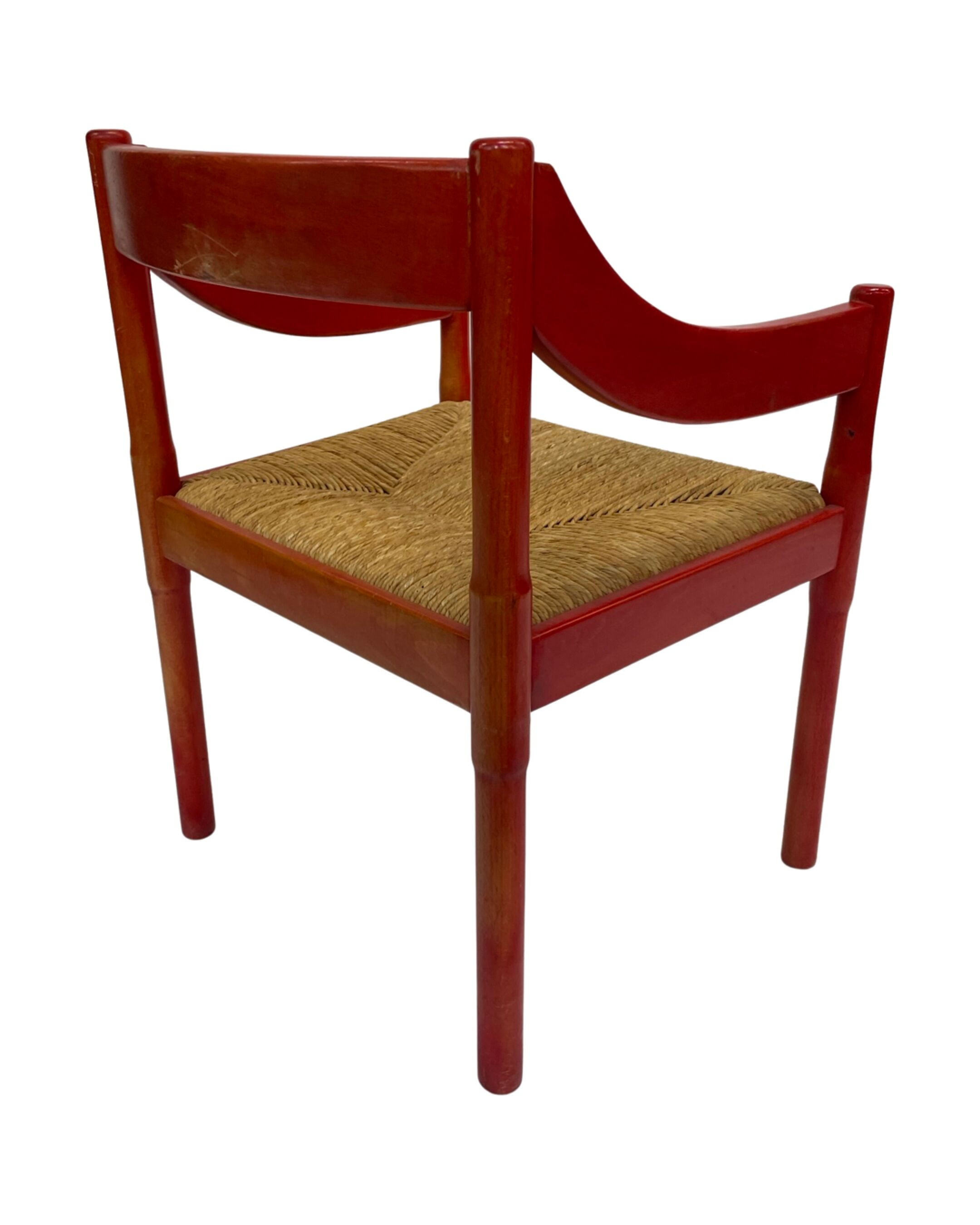 Fauteuil Carimate modèle 892 Vico Magistretti pour Cassina en rouge