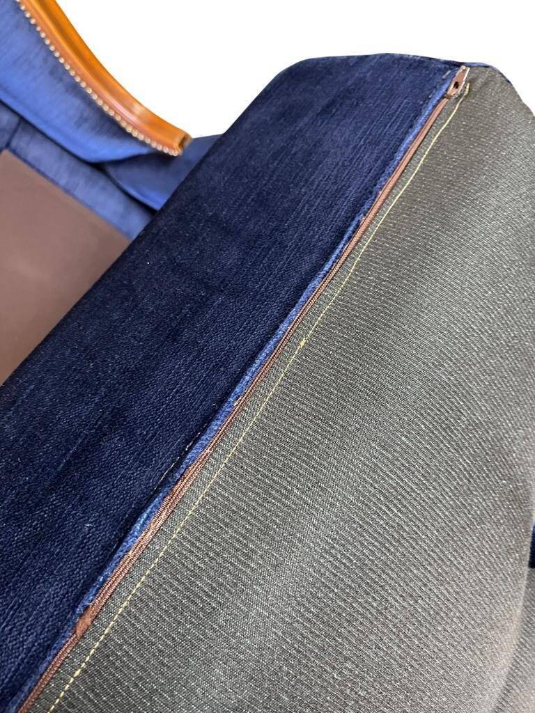 Vintage blue baroque sofa / three-seater / armchair