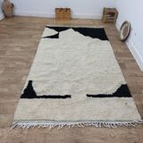 Azilal Vintage Rug 260x150 cm - Minimalist Black and Cream Design
