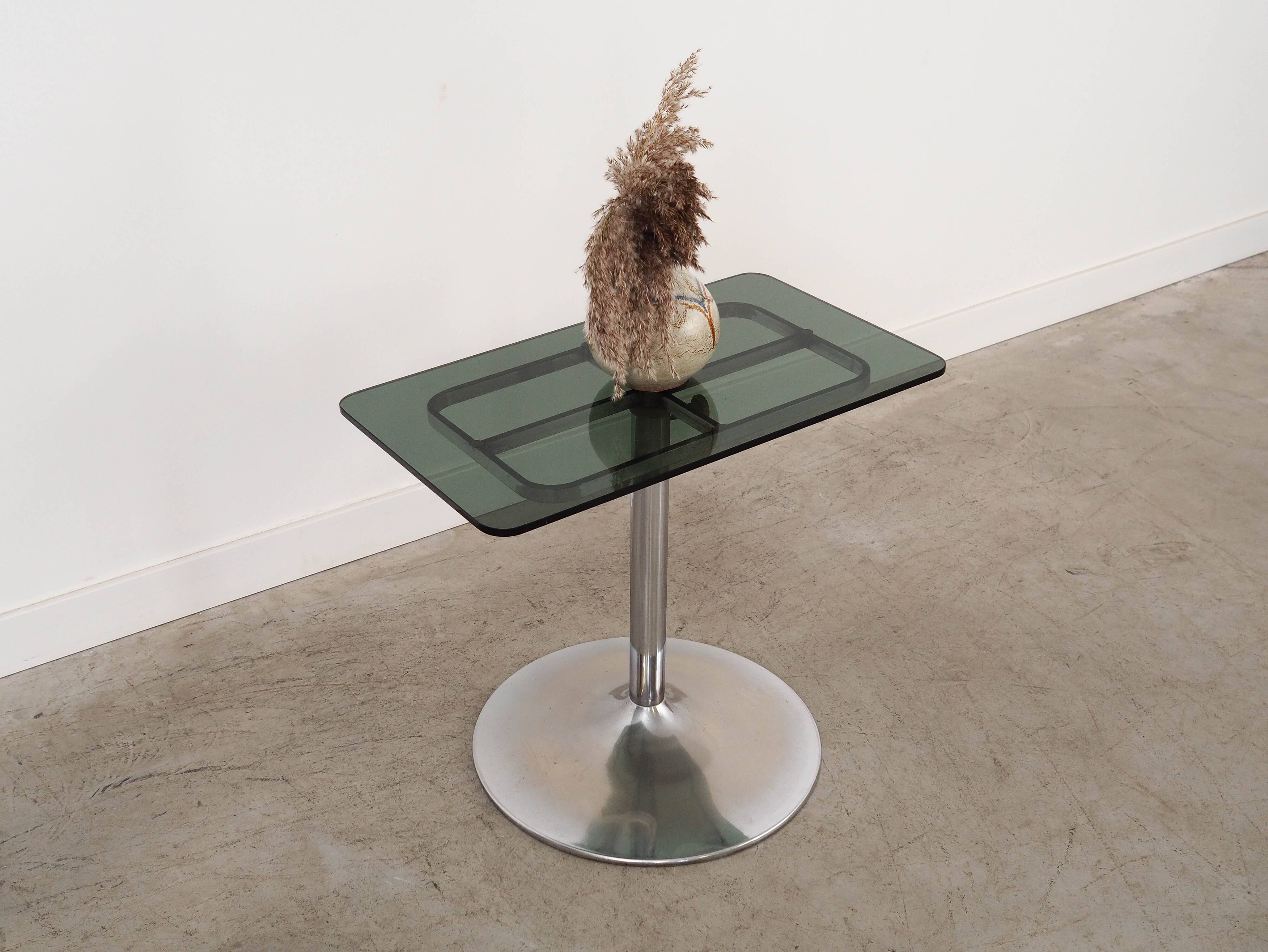 Glass coffee table, Italian design, 1970s, manufactured by Allegri