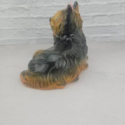 Ceramic Yorkshire Terrier lying down signed made in Italy