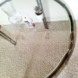 Space Age dining table smoked glass - chrome 70's