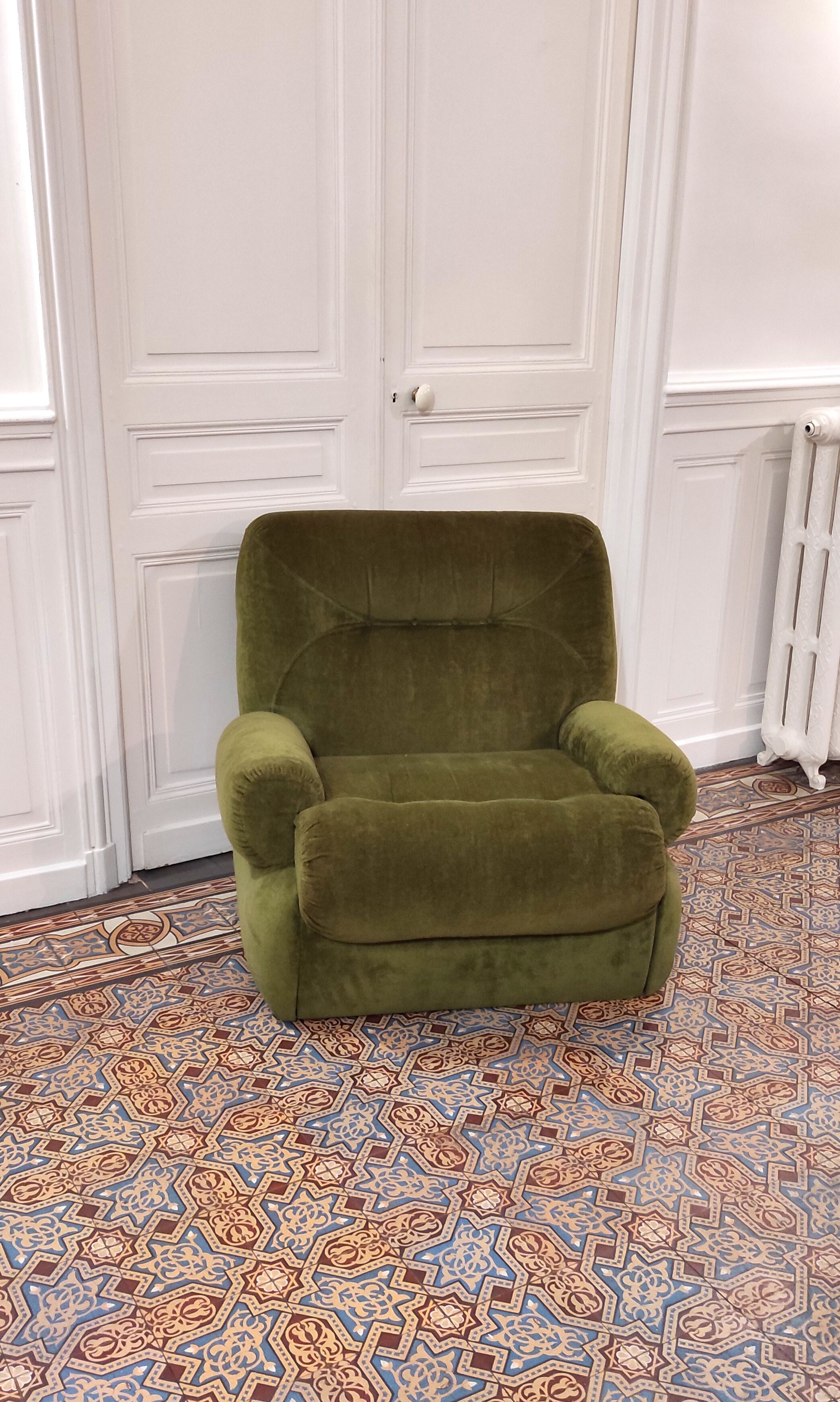 Fauteuil vintage en velours