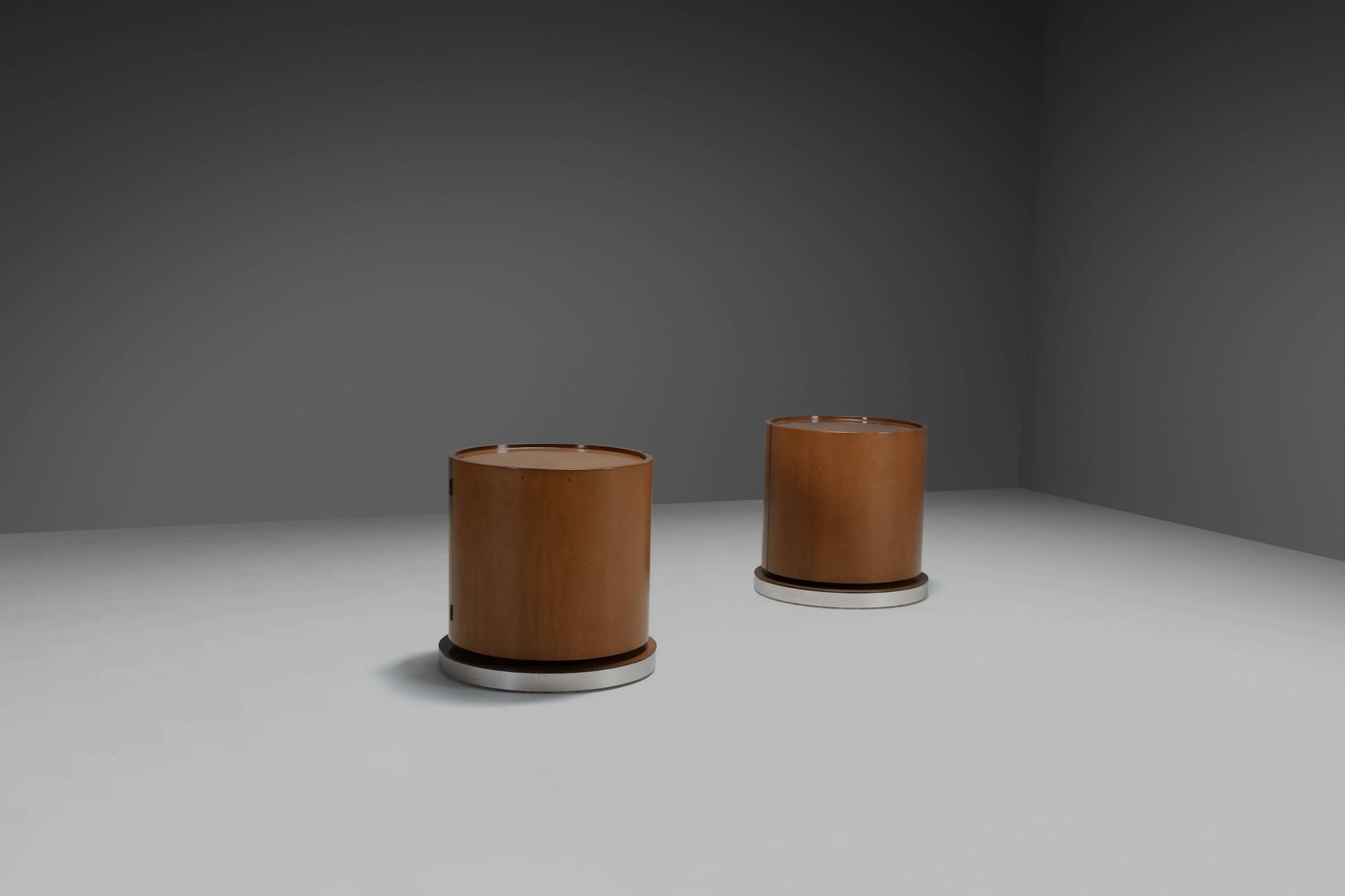 Set of Round Wooden Dry Bars by Mario Sabot, Italy 1970s