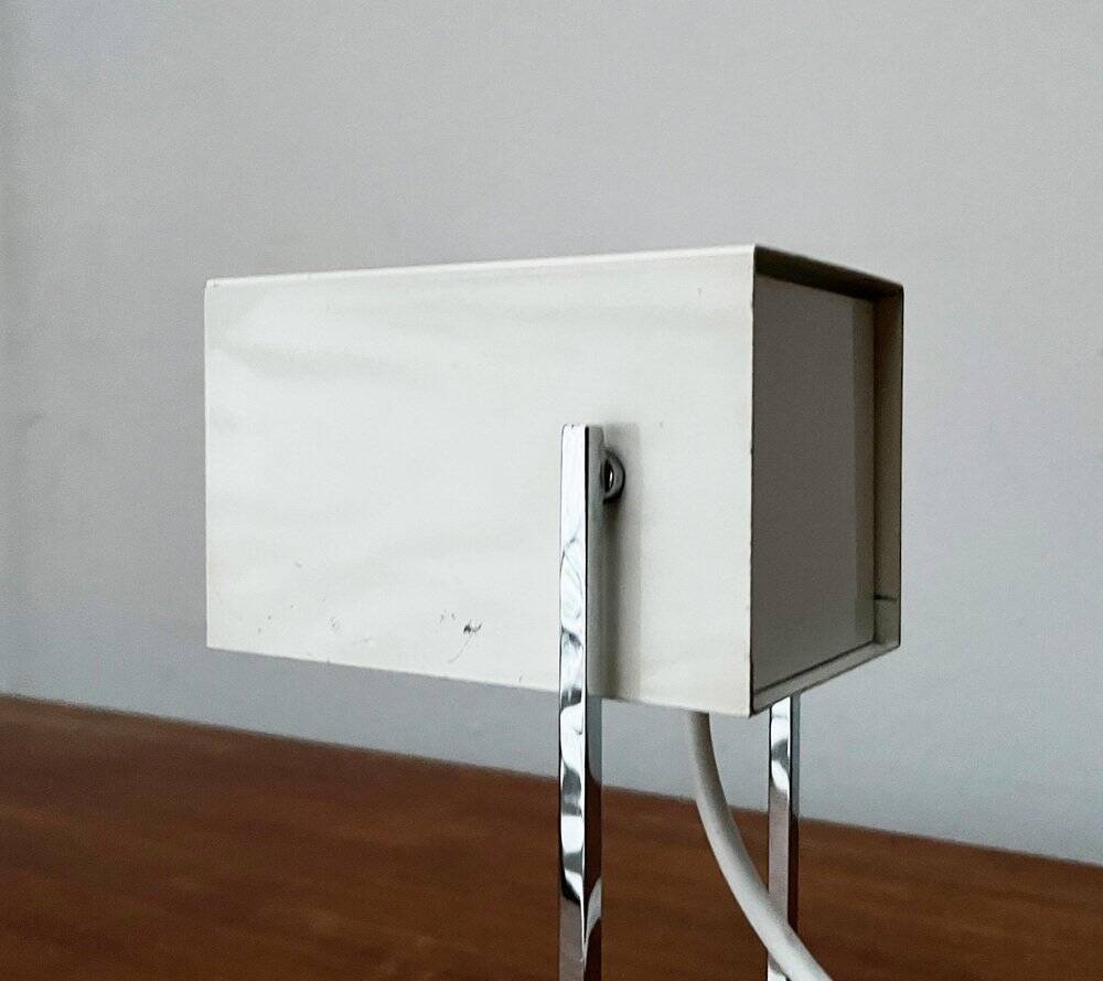 Mid-century minimalist German table lamp in cube by Kaiser Idell Leuchten, 1960s.