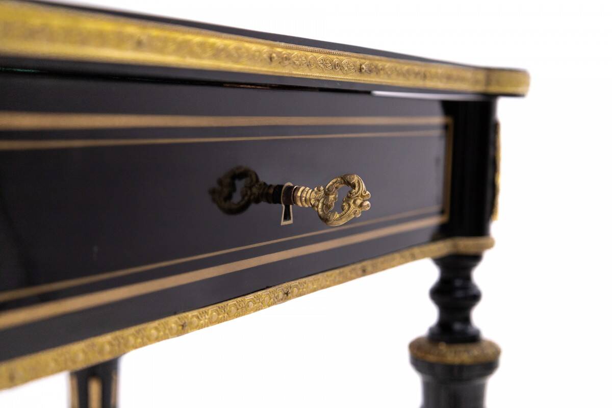 Stylish opening table, Napoleon style console, France.