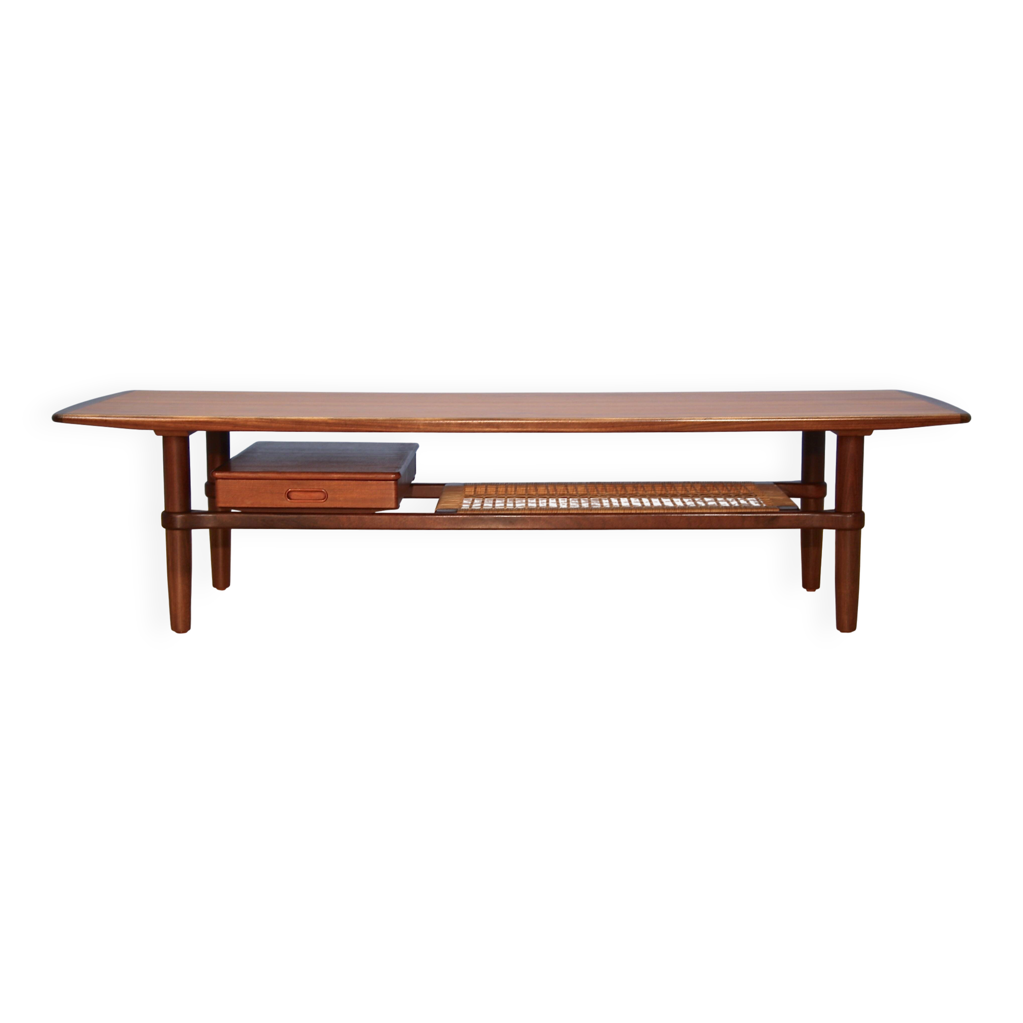 Danish coffee table with drawer in teak, 1960s
