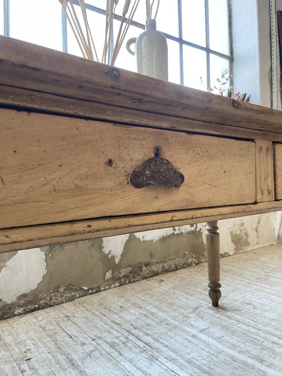 2m walnut drapery farmhouse table