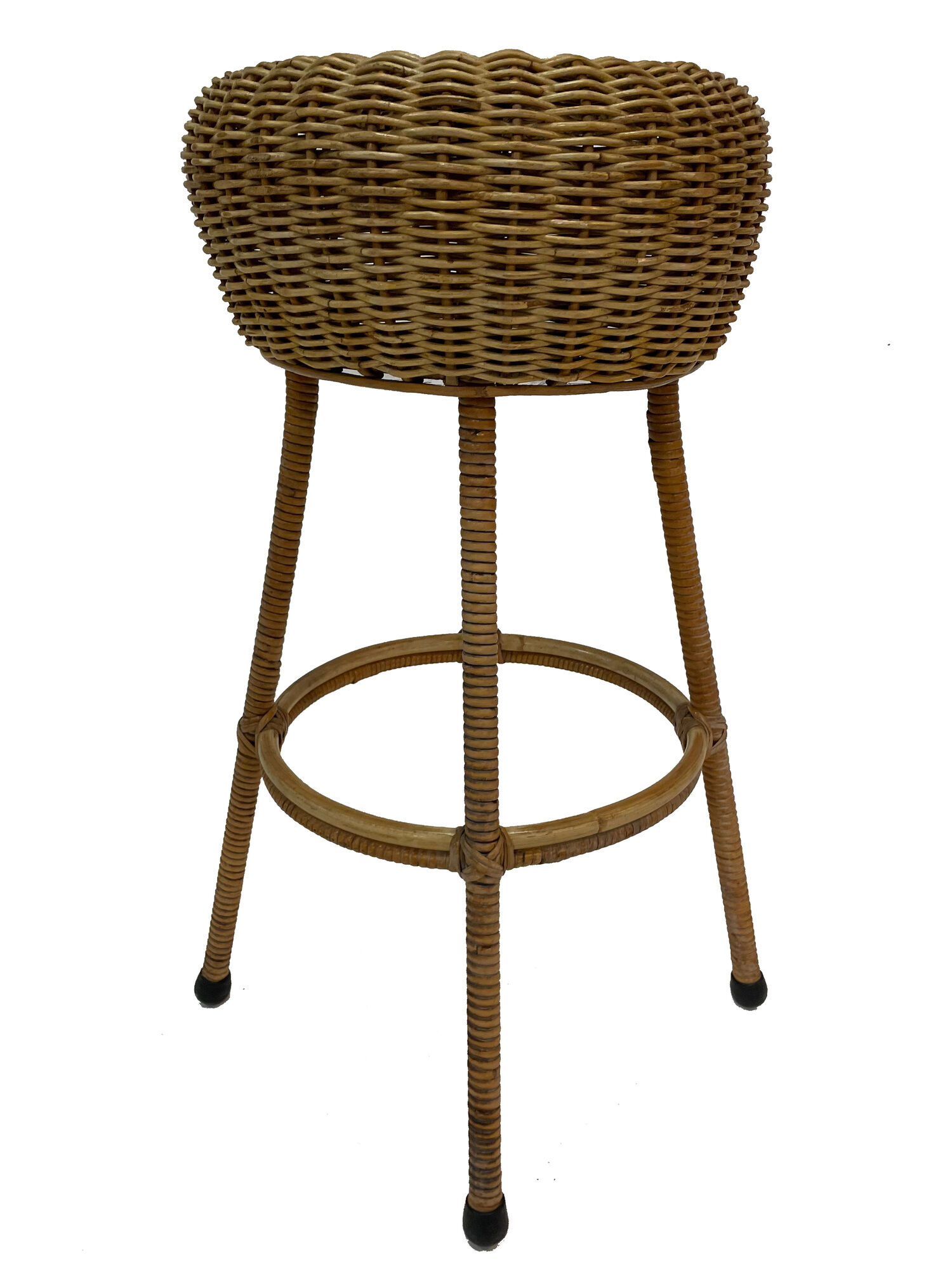 Set of four vintage rattan bar stools 1960 Nederland Design