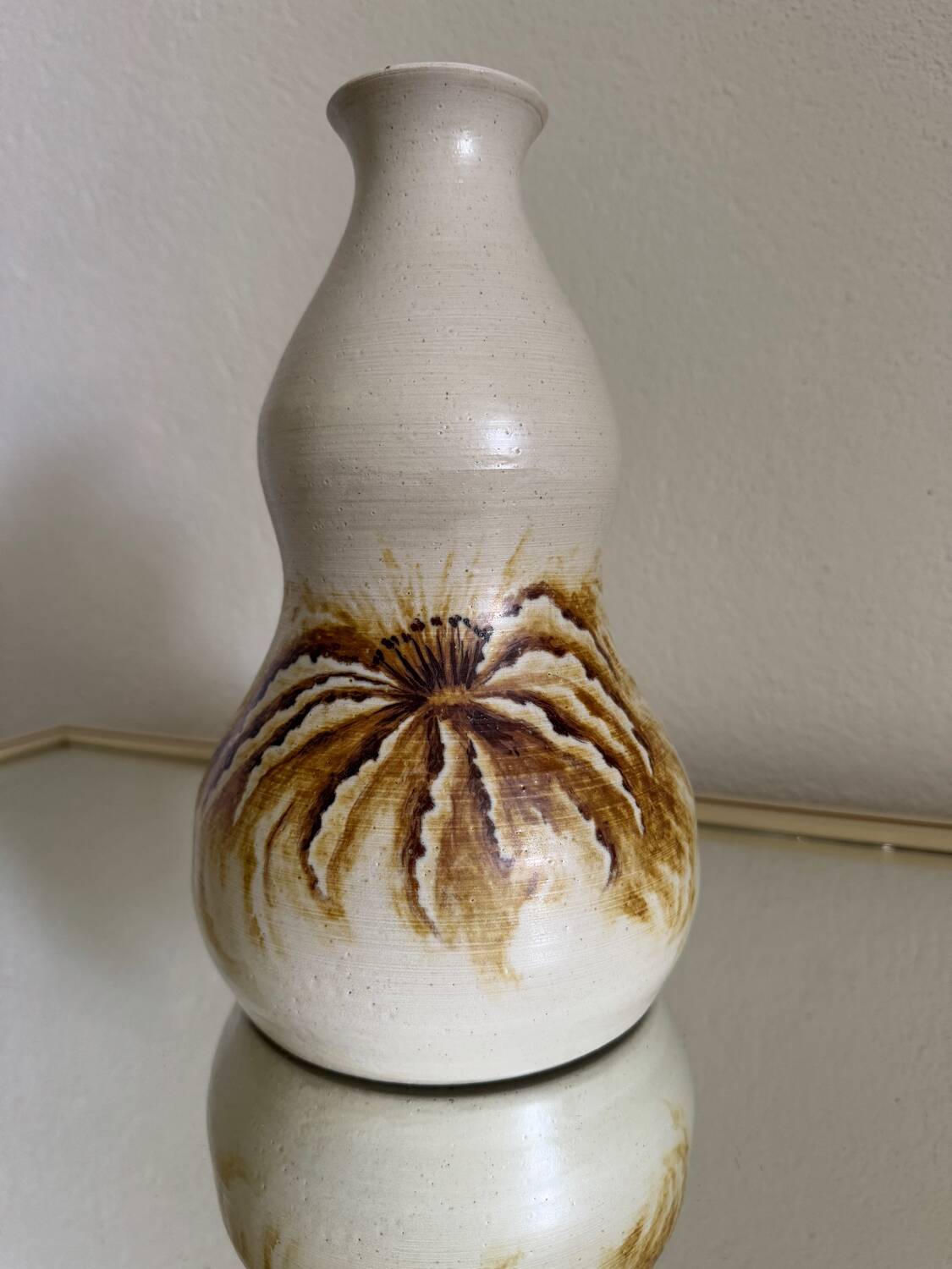 Chouzet stoneware double gourd vase from the 70s