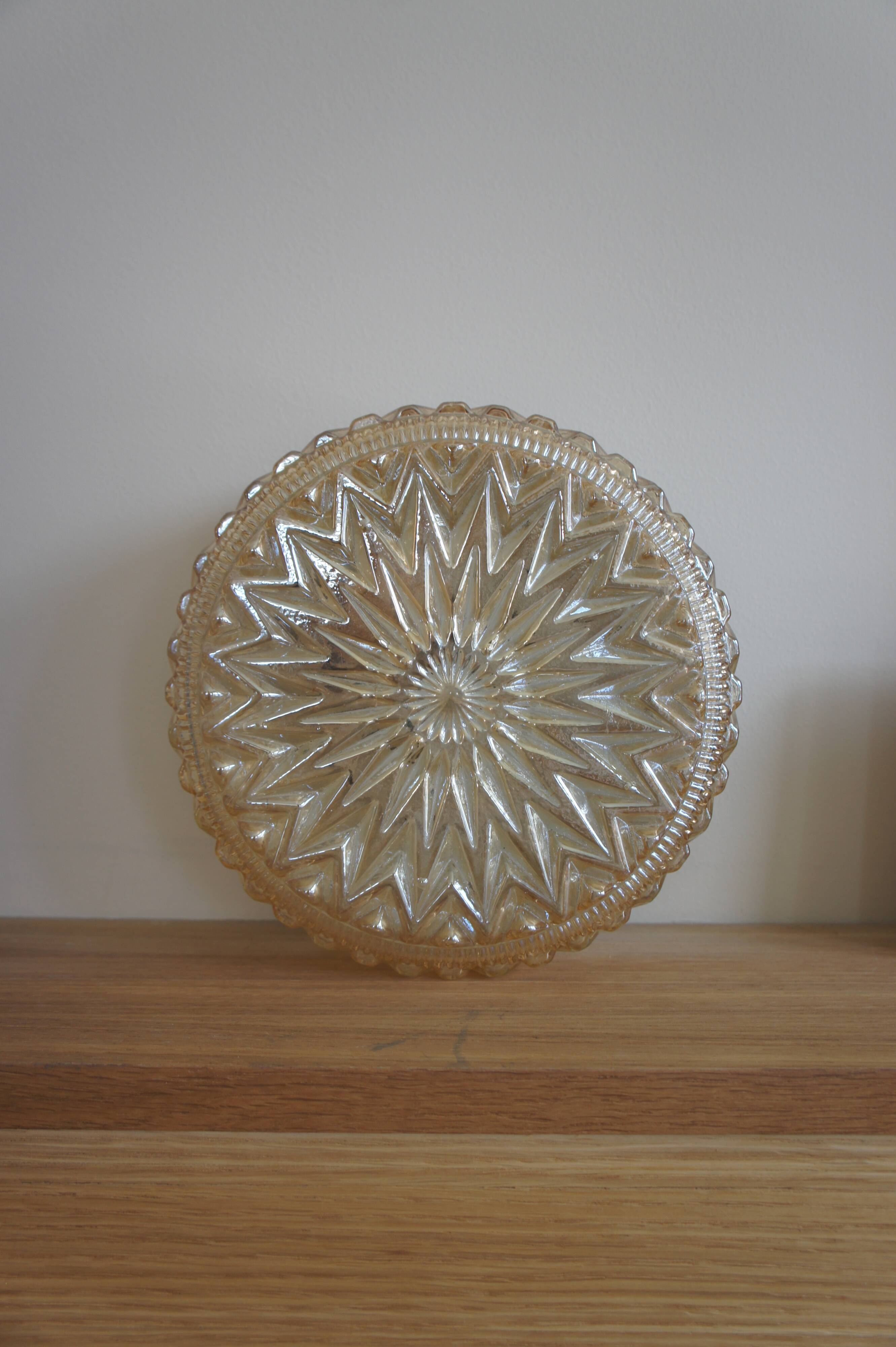 Amber glass ceiling lamp