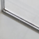 80s Chrome cross framed dining table glass table top