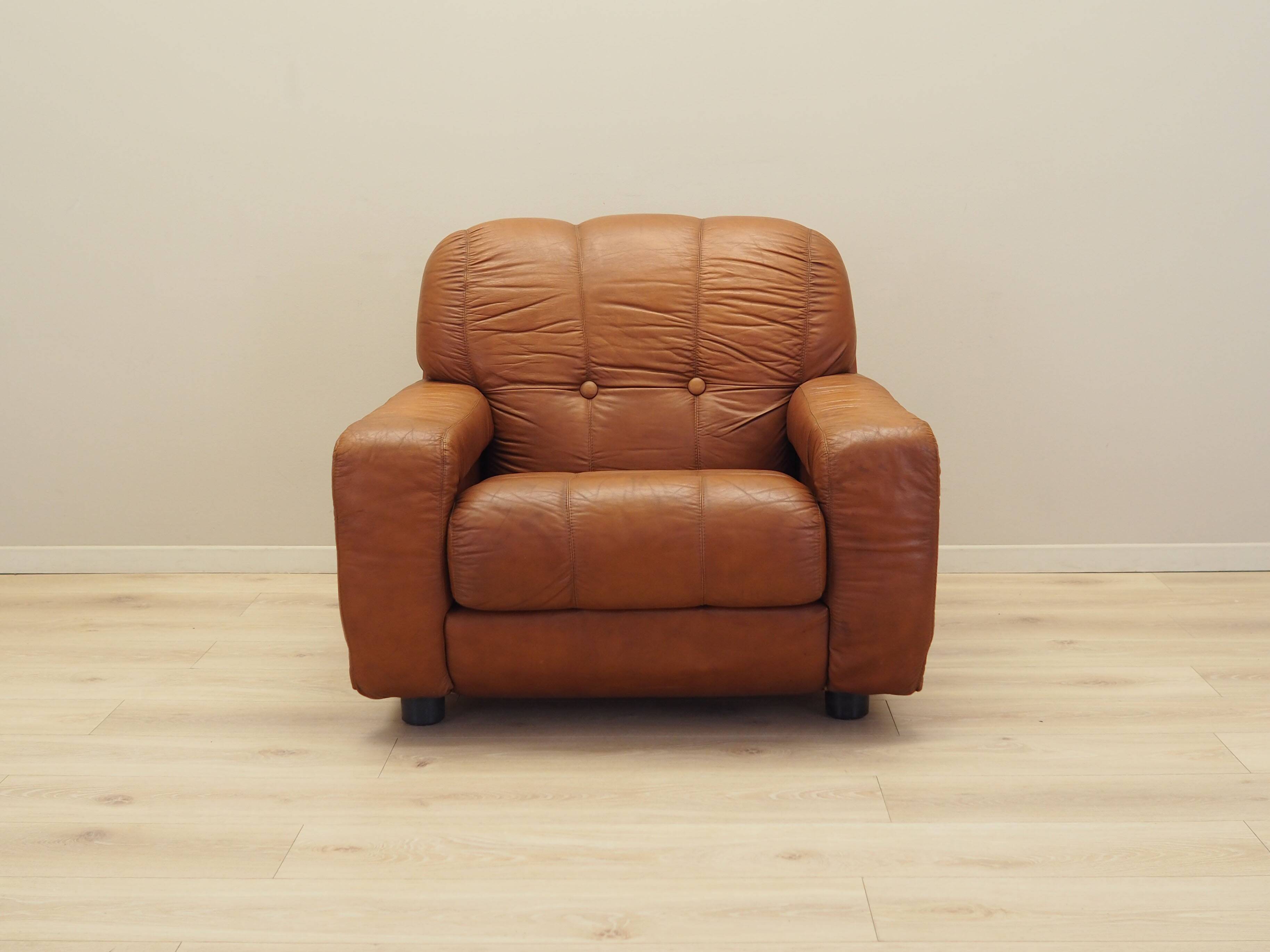 Brown armchair, Italian design, 1970s, production: Italy