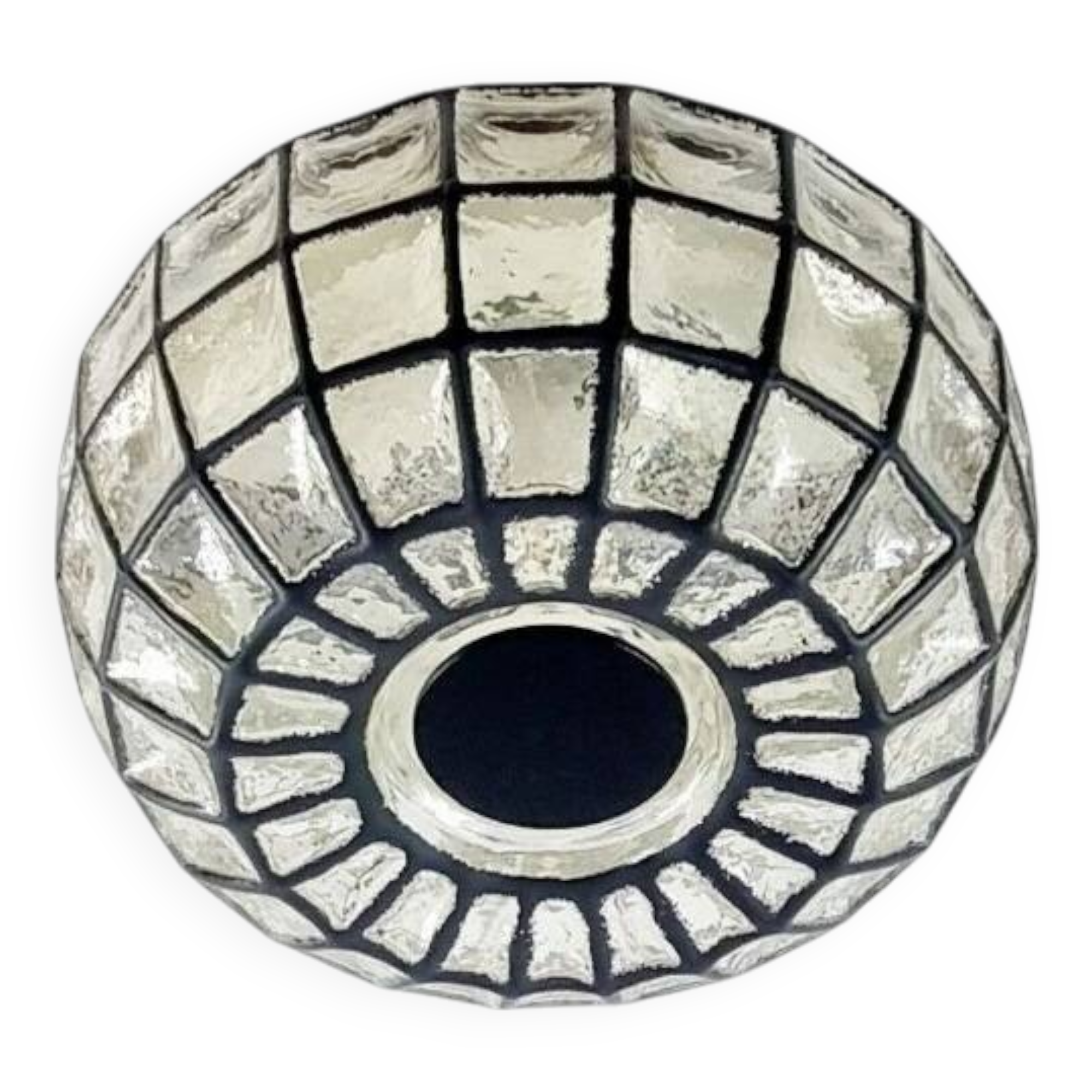 Large Mid-Century Glass Ceiling Light from Limburg, Germany, 1960s