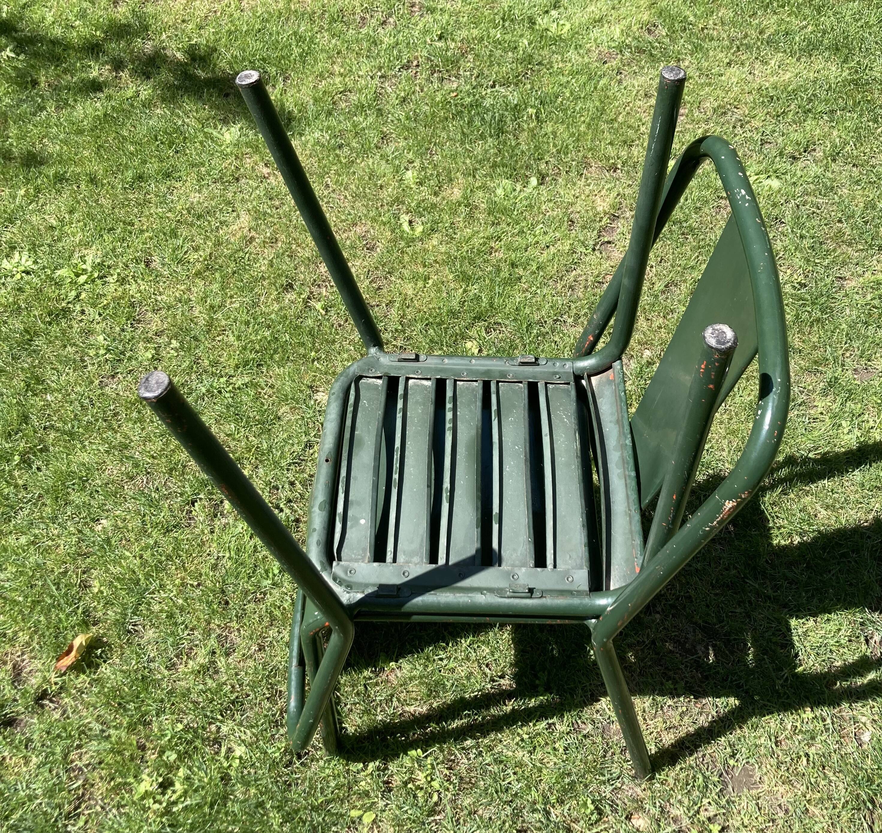 Tolix set, 2 t4 chairs and a Tolix mini kub table