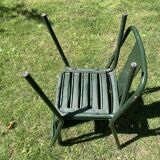 Tolix set, 2 t4 chairs and a Tolix mini kub table