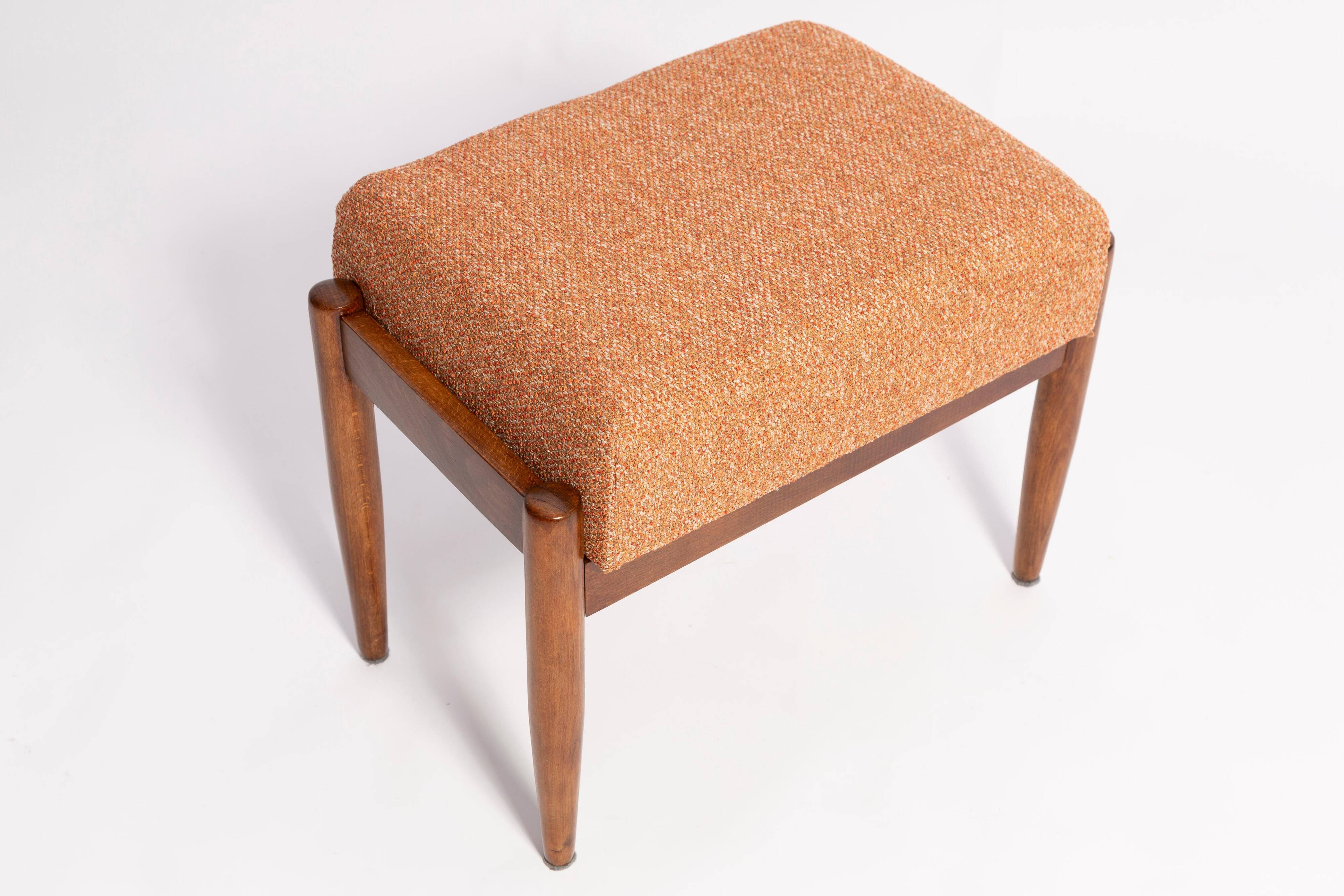 Vintage Mixed Orange Stool Mid-Century, Edmund Homa, 1960s