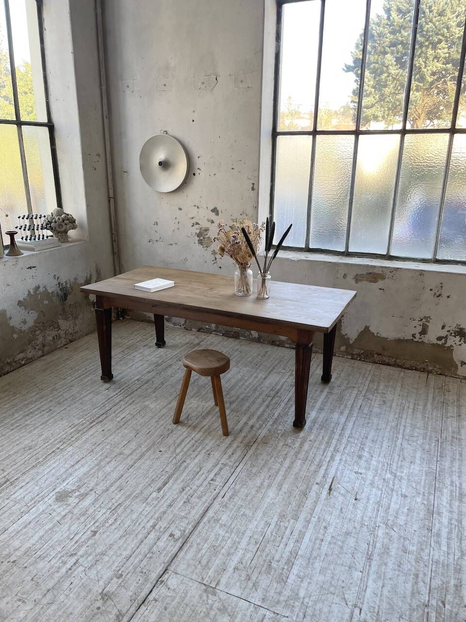 Solid oak farmhouse table 185cm
