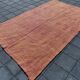 6x9 Turkish Vintage Kilim Rug, Terracotta Hand-Woven Minimalist Carpet