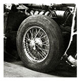 Photograph of Françoise Sagan's rugged Aston Martin