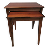 Set of two mid-century side tables in rosewood designed by bent silberg for furniture of denmark.