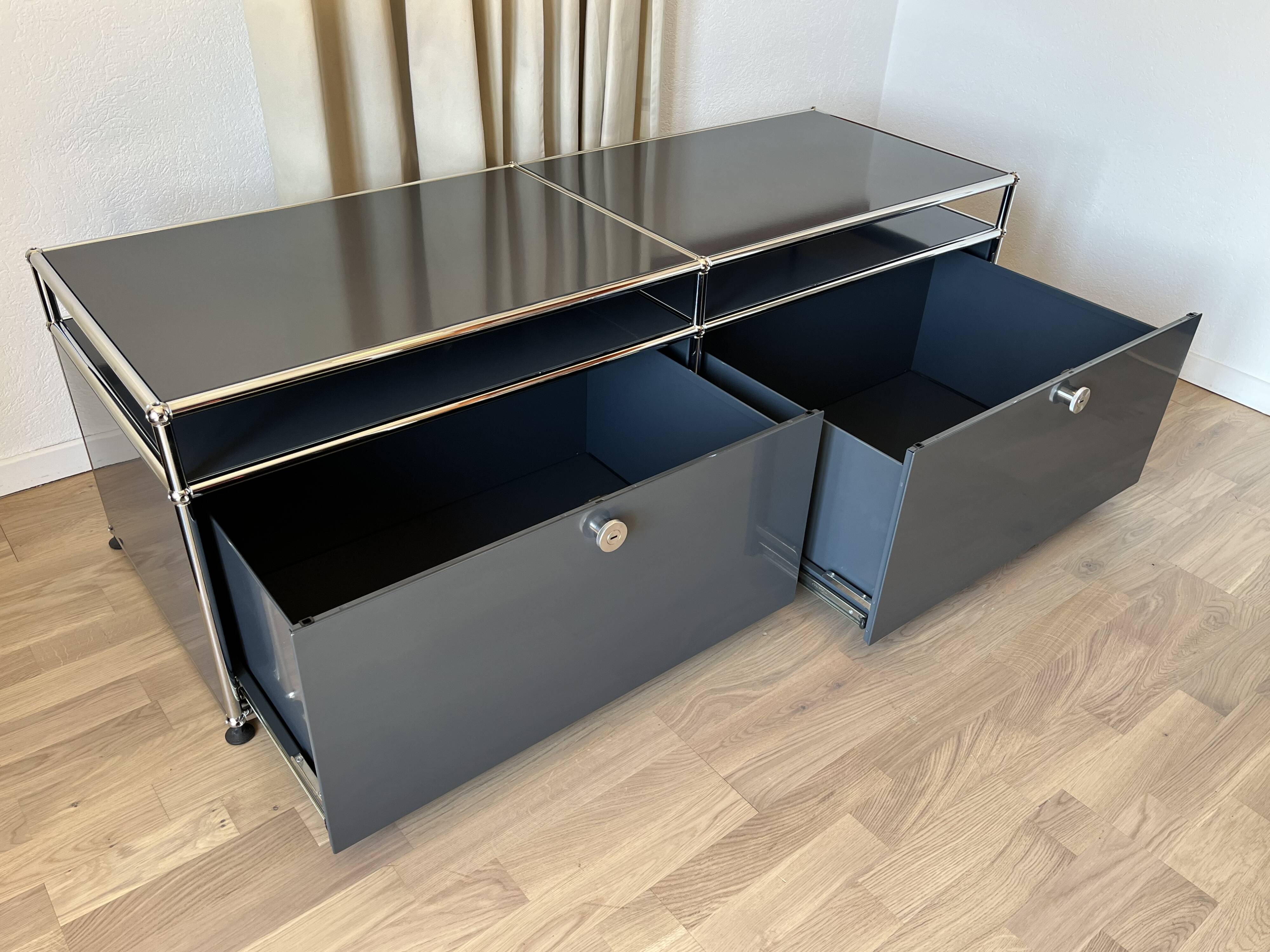 USM Haller TV cabinet in Anthracite Grey