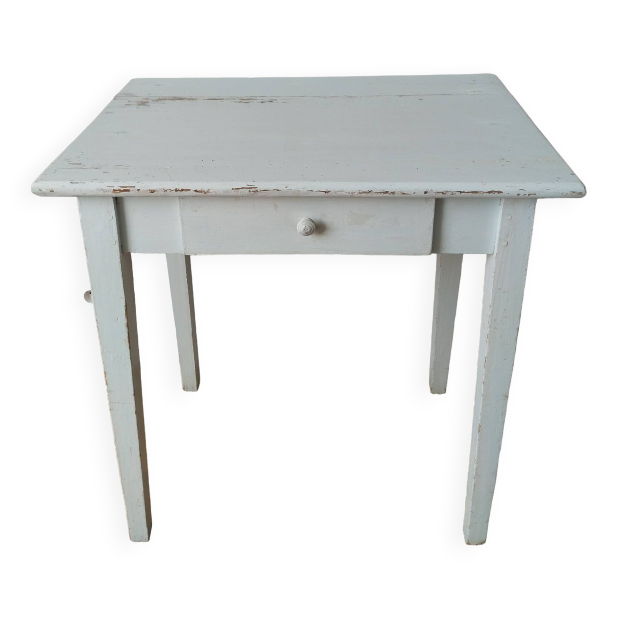Farm table, kitchen table, rustic blue patina desk, 1950s