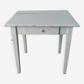 Farm table, kitchen table, rustic blue patina desk, 1950s