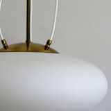 Italian glass and brass pendant lamp, 1950s