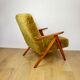 Vintage armchair B-310 VAR vintage khaki / olive long hair Rudy Lis