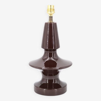 Lampe colonne en céramique marron, années 70