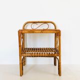Table d'appoint en rotin, Italie années 60