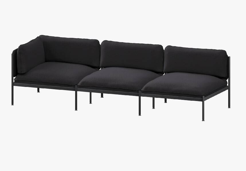 Modular 3-seater anthracite grey sofa Noo.Ma Toom