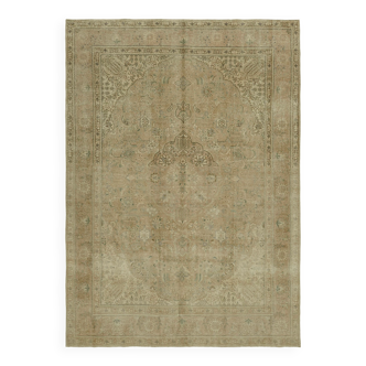 Tapis anatolien anatolien noué à la main unique en son genre Années 1970 252 cm x 345 cm Laine Beige