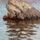 The cornice, marine in oil on wood, early 20th century.