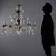 Antique metal and glass chandelier with 8 lights, Italy, 19th century.