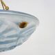 Old degue chandelier, 1-burner art deco washbasin pendant light, in blue glass paste. signed degué