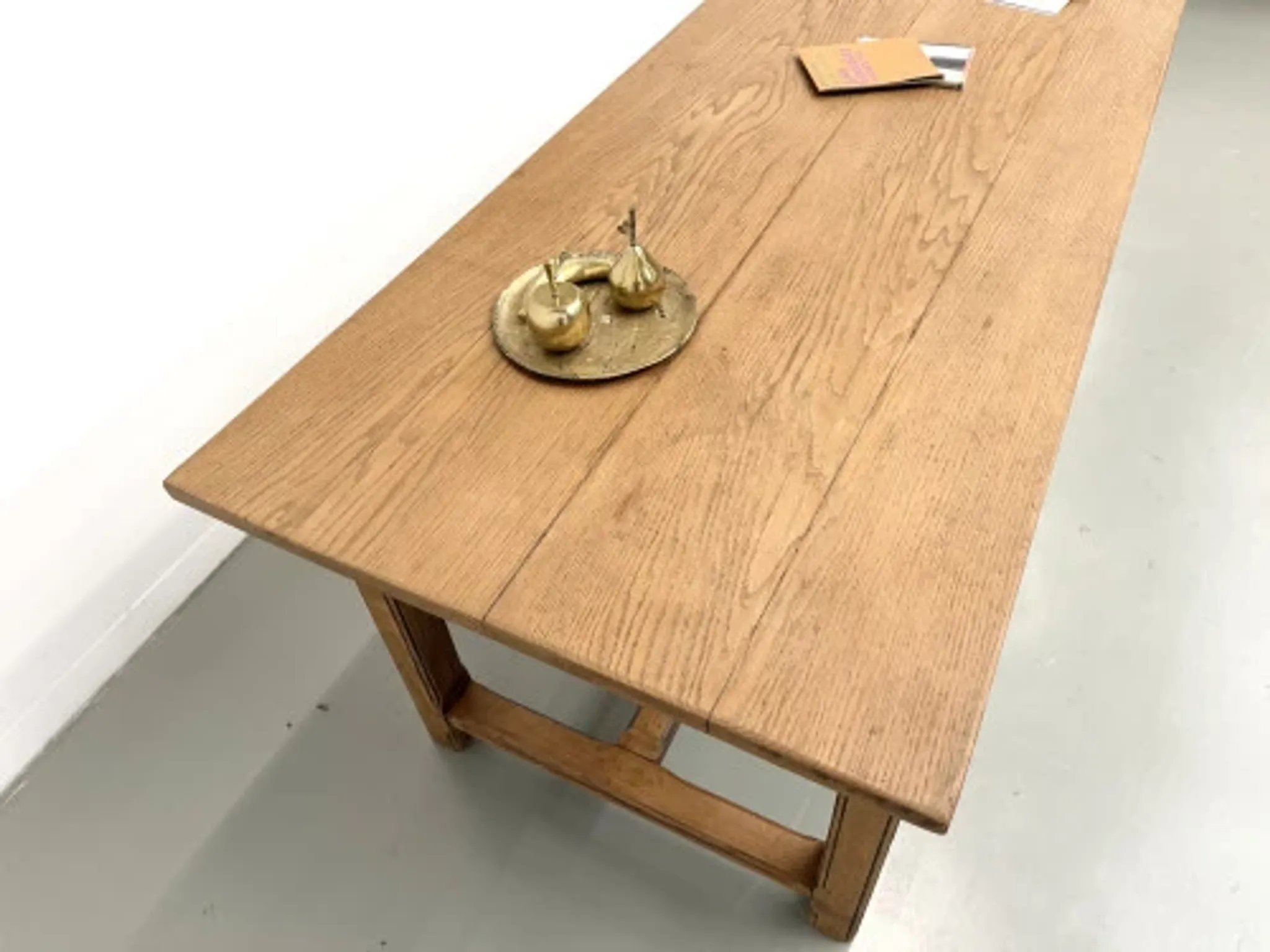 Solid oak farmhouse table, 1970s