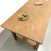 Solid oak farmhouse table, 1970s