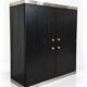 Black ash and steel bar cabinet, 1970s