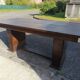 Art Deco dining table in solid oak – in the style of Dudouyt