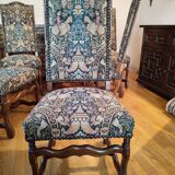 6 Louis XIII chairs with Aubusson tapestry