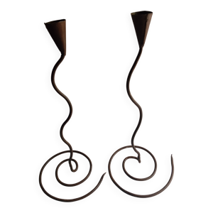 paire de bougeoirs en