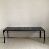 60's enamelled ceramic and metal coffee table