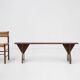 Mid-Century Rustic Bench in Brown Painted Wood, France, 1890s
