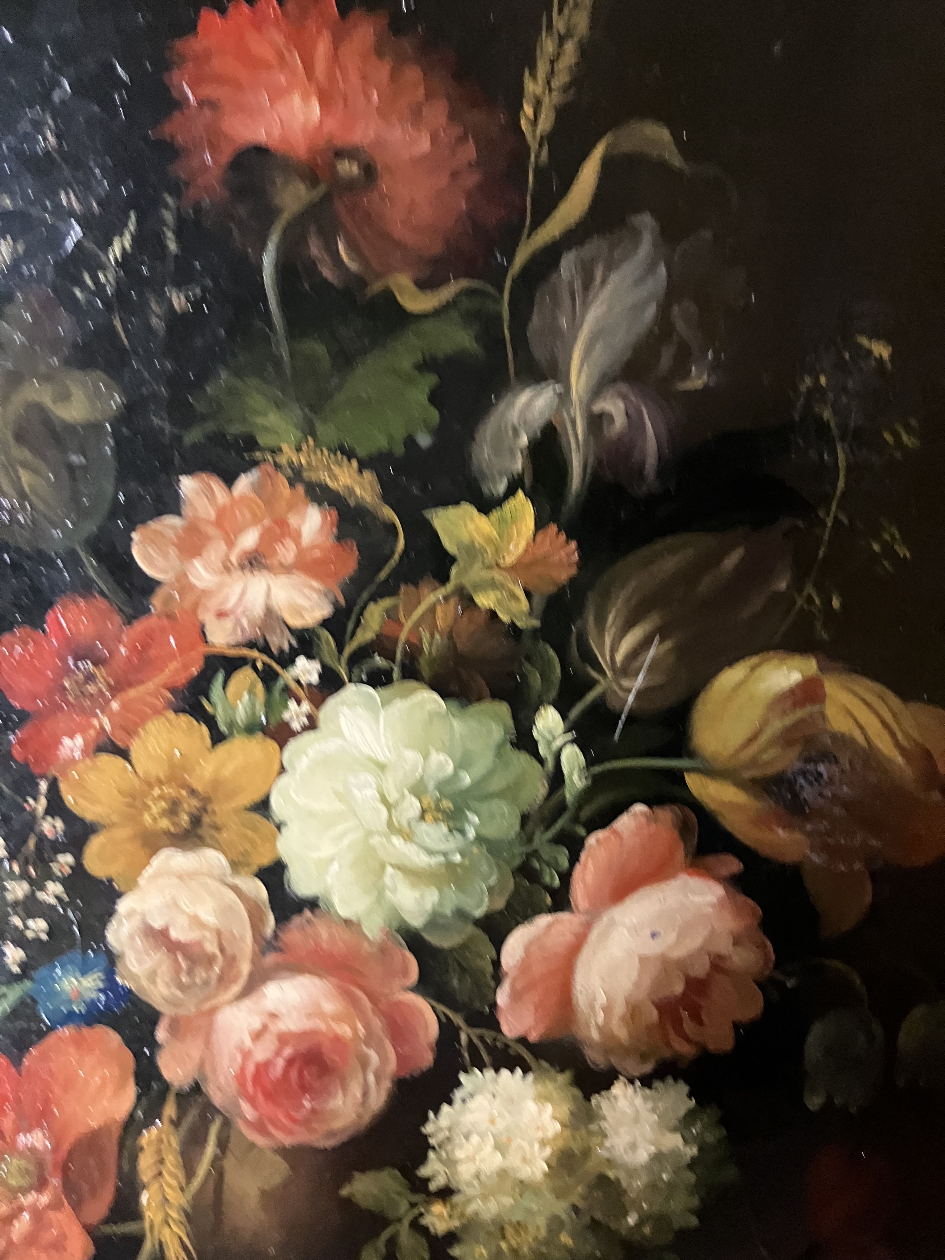 Oil on canvas still life with flower bouquet signed Jord