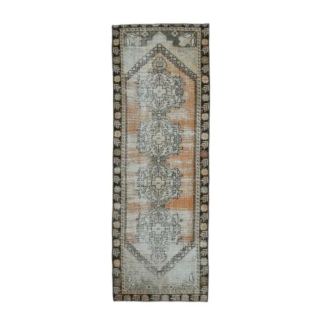Vintage Turkish Hand-Knotted Runner Rug 90x252