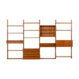 Poul Cadovius 4 bay teak wall unit for Cado, Denmark 1960s