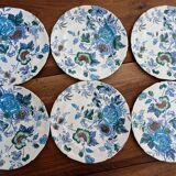lot 6 assiettes plates anciennes faïence anglaise Mason’s